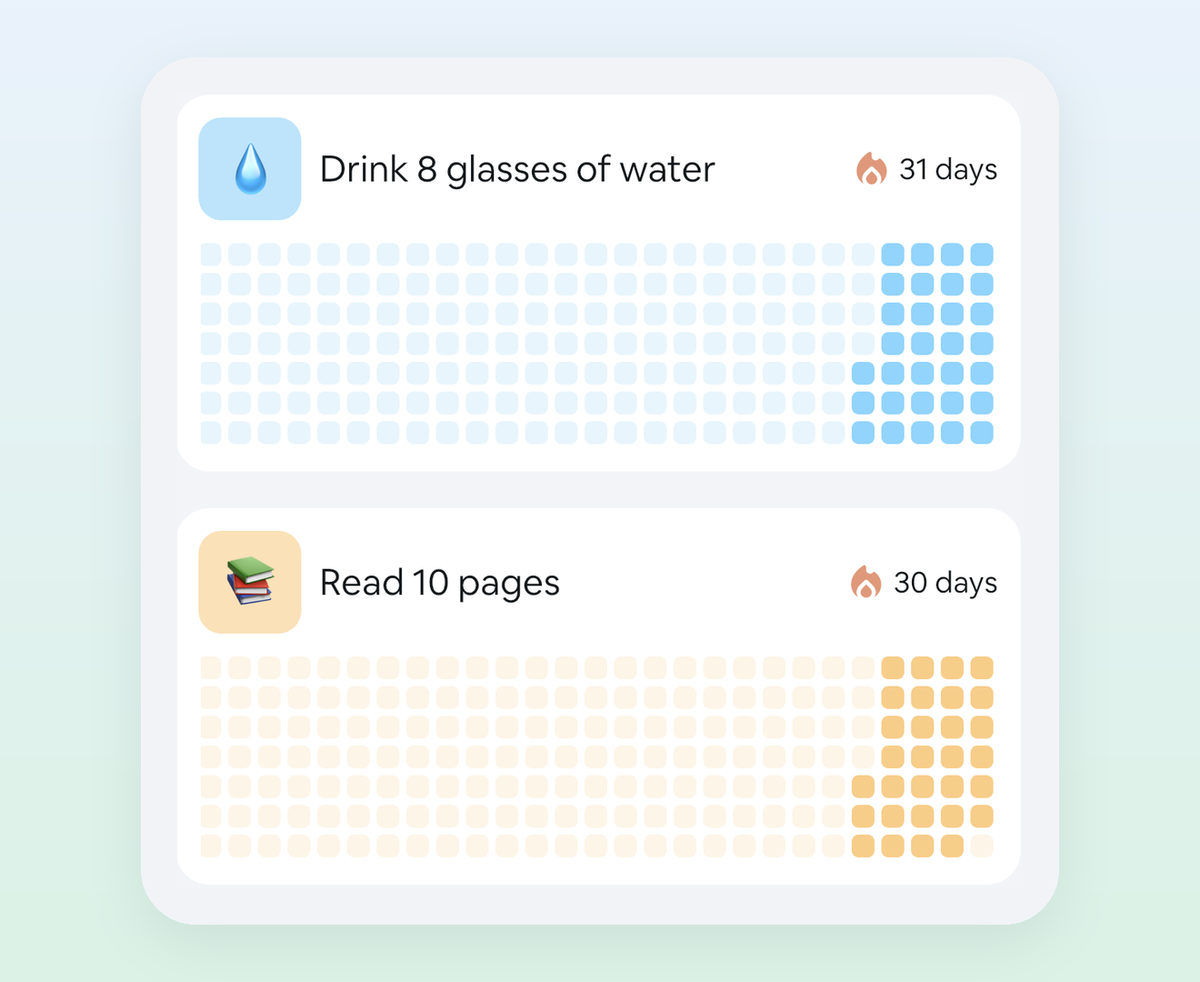 A habit streak in Habit Rewards